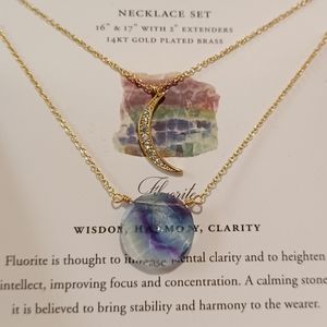 2 LUNA NORTE FLUORIDE STONE RHINESTONES 14KT GOLD